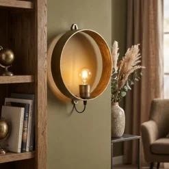Countryfield Wandlamp E27 Largo L Messing - Sfeervolle Industriële Wandverlichting