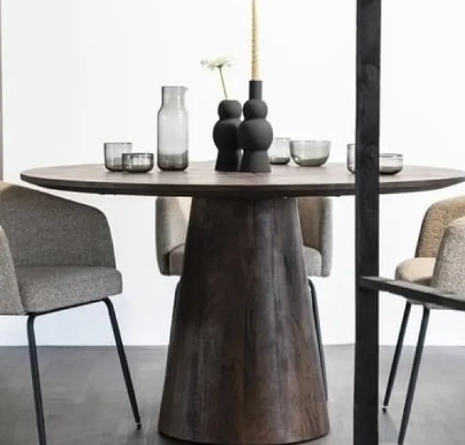 Eleonora Eettafel Aron rond 130 - bruin