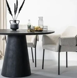 Eleonora Eettafel Aron rond 130 - zwart