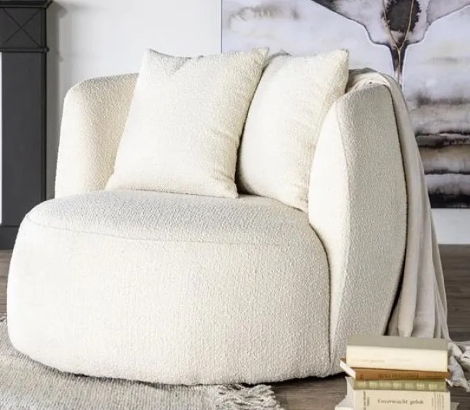 Eleonora Fauteuil Louis met kussen - beige Spark