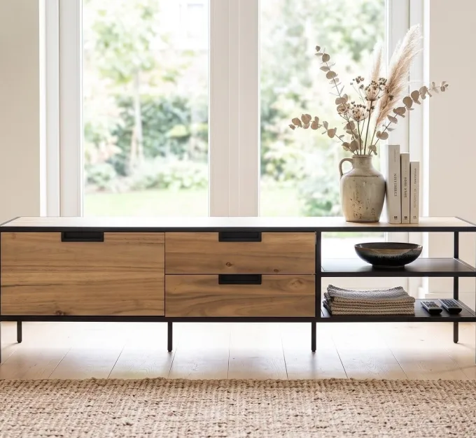 Eleonora Madison light Acacia TV-meubel 160 cm - Showroommodel
