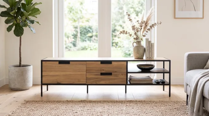Eleonora Madison light Acacia TV-meubel 160 cm - Showroommodel