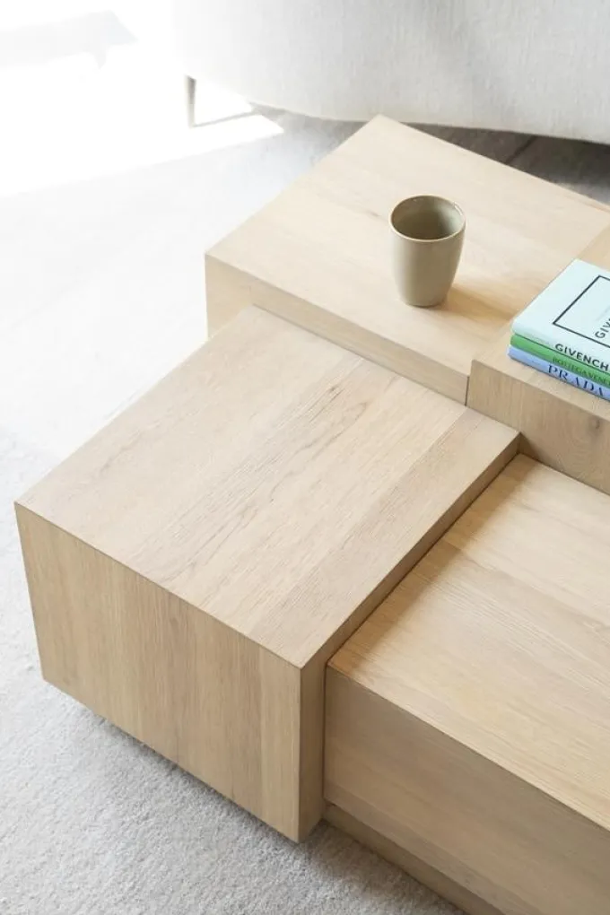 Eleonora Salontafel Quinten vierkant - naturel