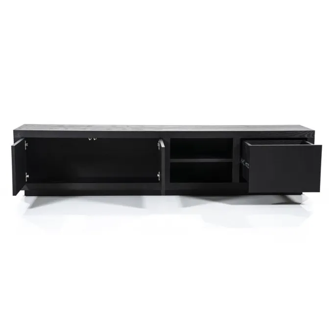 Eleonora TV meubel Helsinki 200 cm 2-drs. 1 lade - zwart