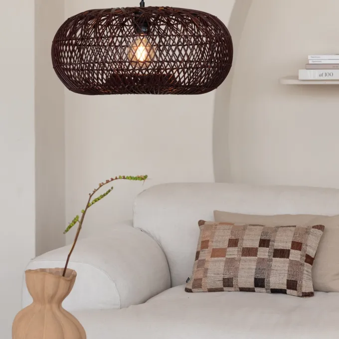 Good&Mojo Hanglamp Arizona bamboe ø50 burgundy S