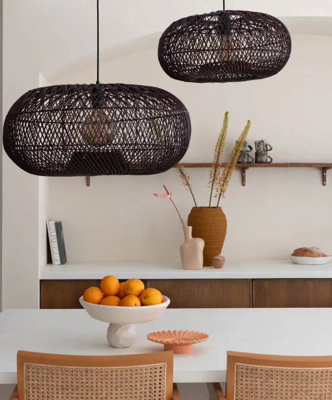 Good&Mojo Hanglamp Arizona bamboe ø50 burgundy S