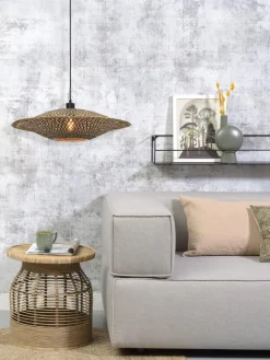 Good&Mojo Hanglamp Bali bamboe 60 x 15 cm zwart/naturel M