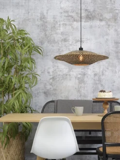 Good&Mojo Hanglamp Bali bamboe 60 x 15 cm zwart/naturel M