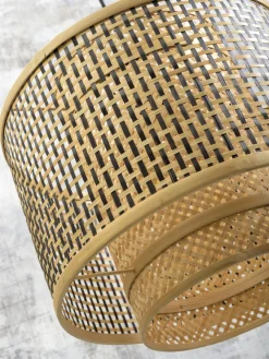 Good&Mojo Hanglamp Bhutan bamboe Ø 40 cm zwart naturel S