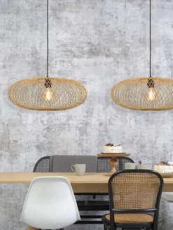 Good&Mojo Hanglamp Cango bamboe ellips dia.60x25cm naturel