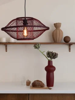 Good&Mojo Hanglamp Maui bamboe burgundy S