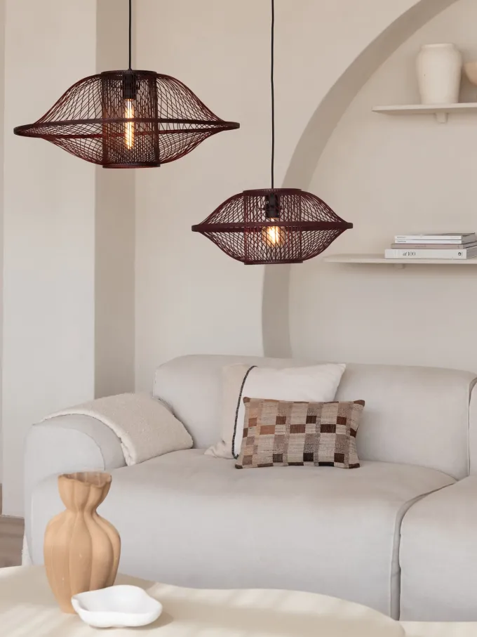 Good&Mojo Hanglamp Maui bamboe burgundy S
