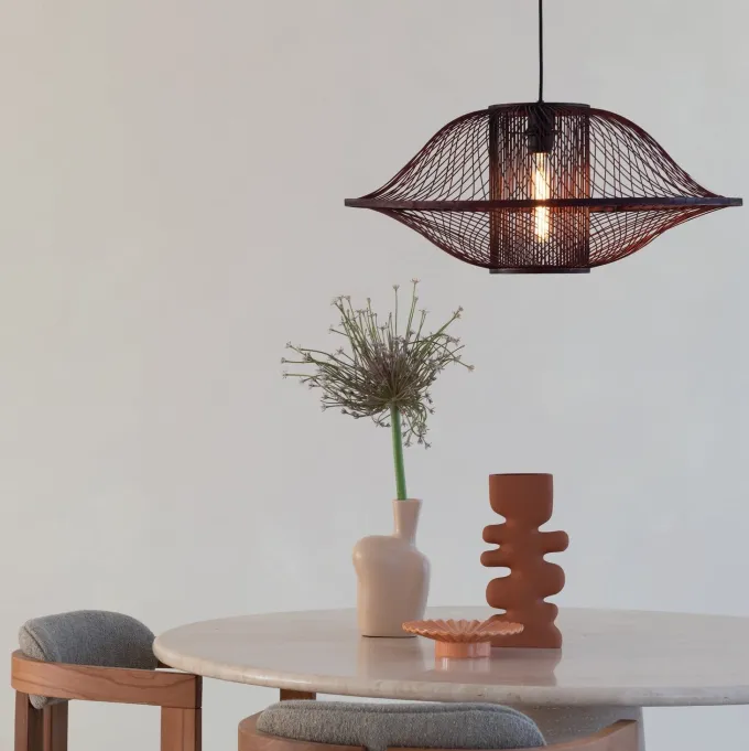 Good&Mojo Hanglamp Maui bamboe ø70xh.30cm burgundy L