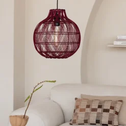 Good&Mojo Hanglamp Mendoza bamboe ø35xh.35cm burgundy S