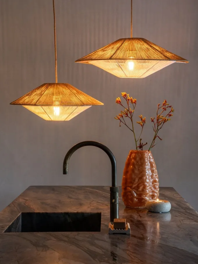 Good&Mojo Hanglamp papiertouw LUMBINI lichtgrijs L