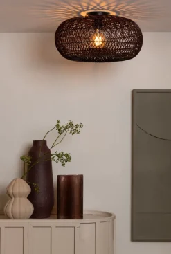 Good&Mojo Plafondlamp Arizona bamboe ø50 burgundy S