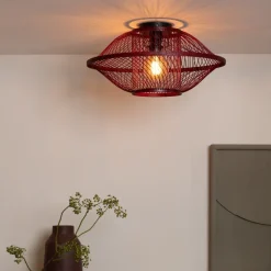 Good&Mojo Plafondlamp Maui bamboe burgundy S