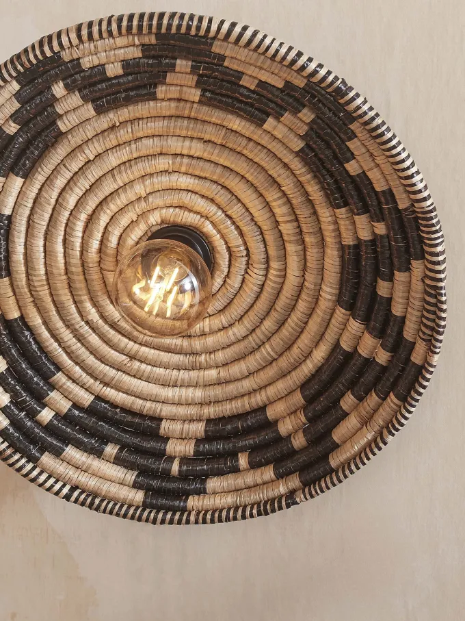 Good&Mojo Plafonniere Andros dia. 45cm zwart/naturel