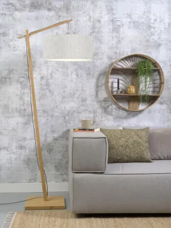 Good&Mojo Vloerlamp Andes bamboe eco linnen licht