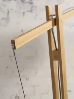 Good&Mojo Vloerlamp Bali bamboe naturel zwart naturel L Ø 60 cm