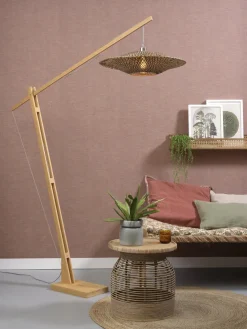 Good&Mojo Vloerlamp Bali bamboe naturel zwart naturel L Ø 60 cm