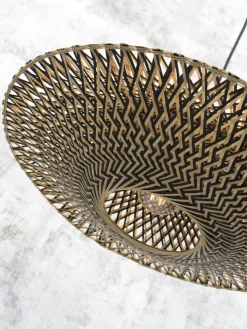 Good&Mojo Vloerlamp Bali bamboe zwart kap 44x12cm zwart naturel M