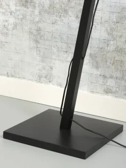 Good&Mojo Vloerlamp Bali bamboe zwart kap 44x12cm zwart naturel M