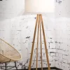 Good&Mojo Vloerlamp bamboe 4-poot Everest linnen wit