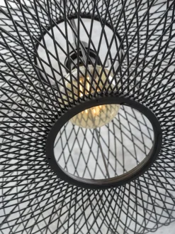 Good&Mojo Vloerlamp Cango bamboe naturel S 176 cm kap Ø 60 zwart