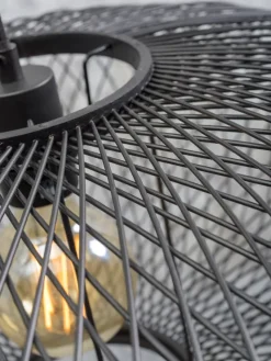 Good&Mojo Vloerlamp Cango bamboe zwart S 176 cm kap Ø 60 zwart