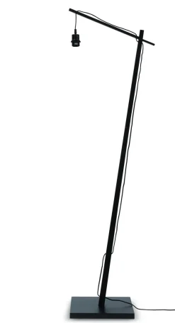Good&Mojo Vloerlamp Cango bamboe zwart S 176 cm kap Ø 60 zwart