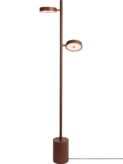 Good&Mojo Vloerlamp essenhout 2-kap OKINAWA bruin