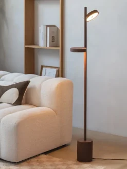 Good&Mojo Vloerlamp essenhout 2-kap OKINAWA bruin