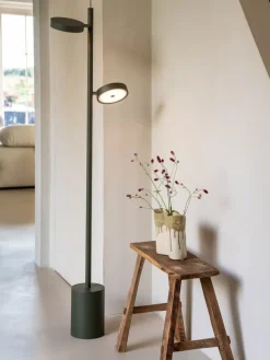 Good&Mojo Vloerlamp essenhout 2-kap OKINAWA groen