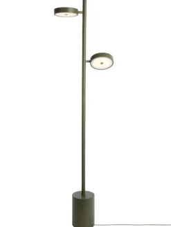 Good&Mojo Vloerlamp essenhout 2-kap OKINAWA groen