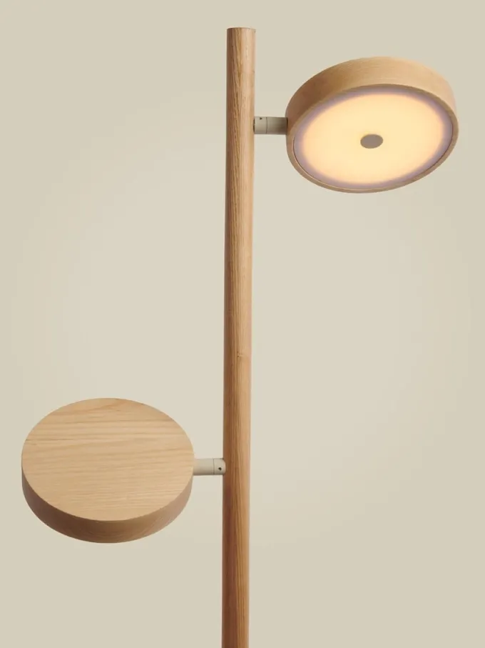Good&Mojo Vloerlamp essenhout 2-kap OKINAWA naturel