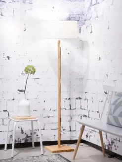 Good&Mojo Vloerlamp Fuji bamboe eco linnen wit
