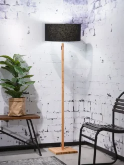 Good&Mojo Vloerlamp Fuji bamboe eco linnen zwart
