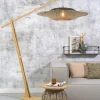 Good&Mojo Vloerlamp Kalimantan bamboe h.207cm/kap horiz.87x20cm zw/nat.