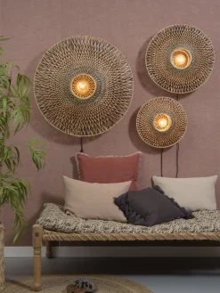 Good&Mojo Wandlamp Bali bamboe 60 x 15 cm zwart/naturel M