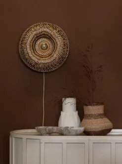 Good&Mojo Wandlamp Barbados bamboe ø35xh.15cm naturel/bruin