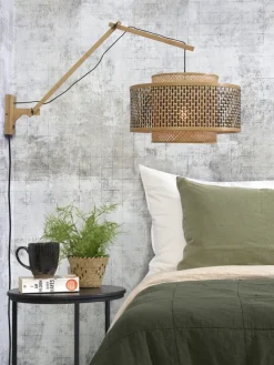 Good&Mojo Wandlamp Bhutan bamboe naturel Ø 50 zwart naturel L