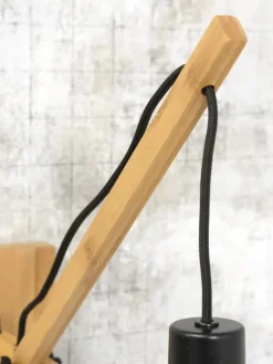Good&Mojo Wandlamp Bhutan bamboe naturel Ø 40 zwart naturel S
