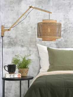 Good&Mojo Wandlamp Bhutan bamboe naturel Ø 40 zwart naturel L
