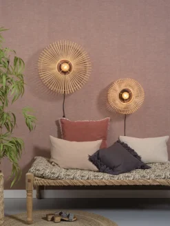 Good&Mojo Wandlamp Bromo bamboe Ø 40 naturel S