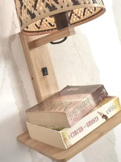 Good&Mojo Wandlamp Java met plank naturel zwart