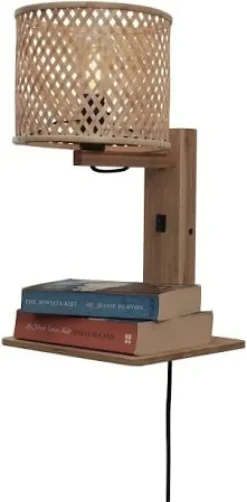 Good&Mojo Wandlamp Java met plank naturel zwart
