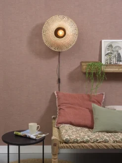Good&Mojo Wandlamp Kalimantan bamboe plat Ø44 S