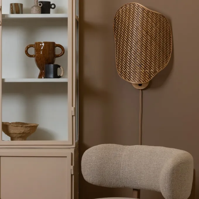 Good&Mojo Wandlamp Kinabalu bambo 40x10xh.50cm naturel bruin