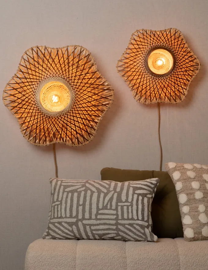 Good&Mojo Wandlamp Madura bamboe ø44x12cm naturel bruin S
